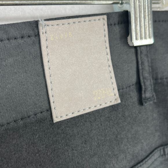 ZARA Jeans Womens 10 Slouchy Wax Coated Jeans Tapered Trouser Cotton Blend Black - Picture 10 of 16